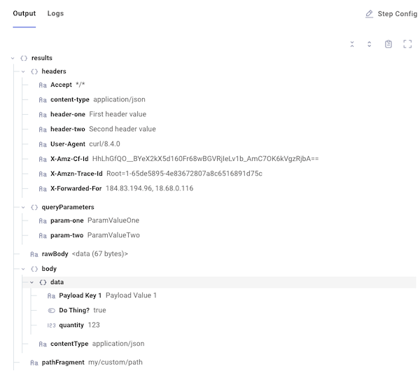 Webhook request payload example