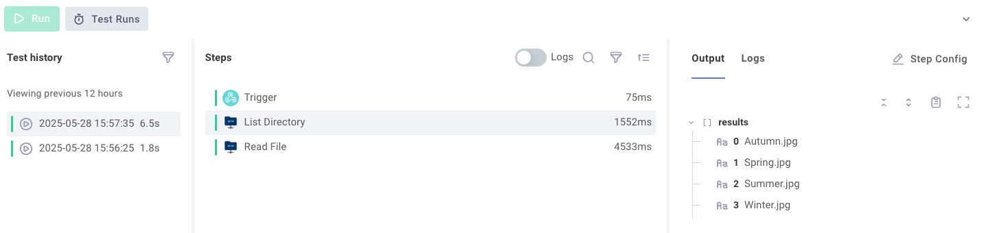 SFTP list directory result