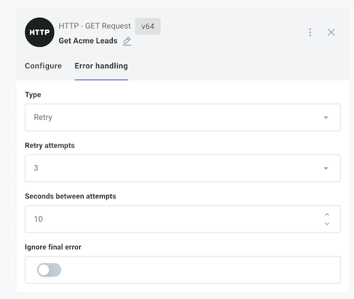 Step-level error handling
